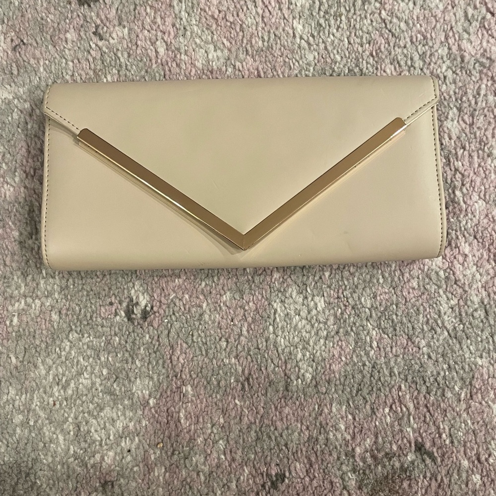 Aldo bone colored evening clutch (minus the leather)